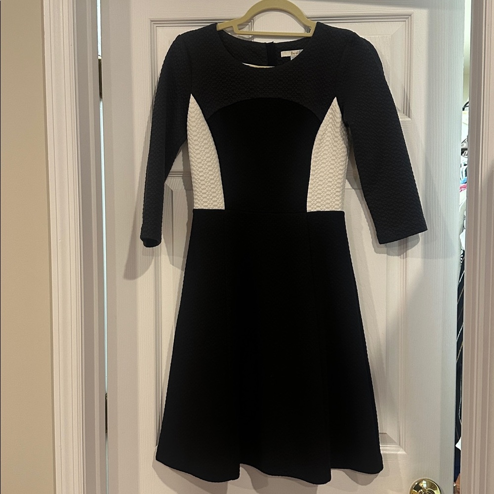 Boden Black Quilted A-Line Dress